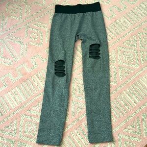 Small grey & black cut out leggings